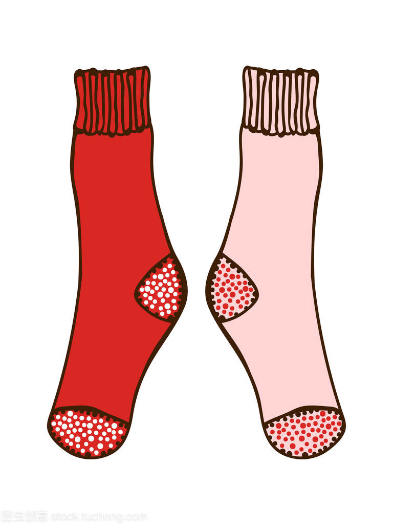 嘟嘟雙彩色襪子。插圖設(shè)計